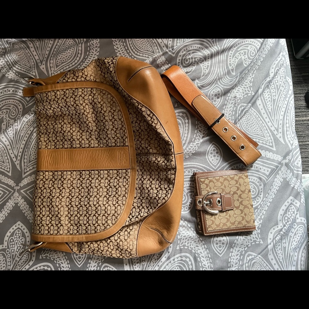 Coach messenger bag with wallet